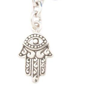 NWT ANNIKA WITT Sterling Silver Hamsa Charm Necklace Made In Bali